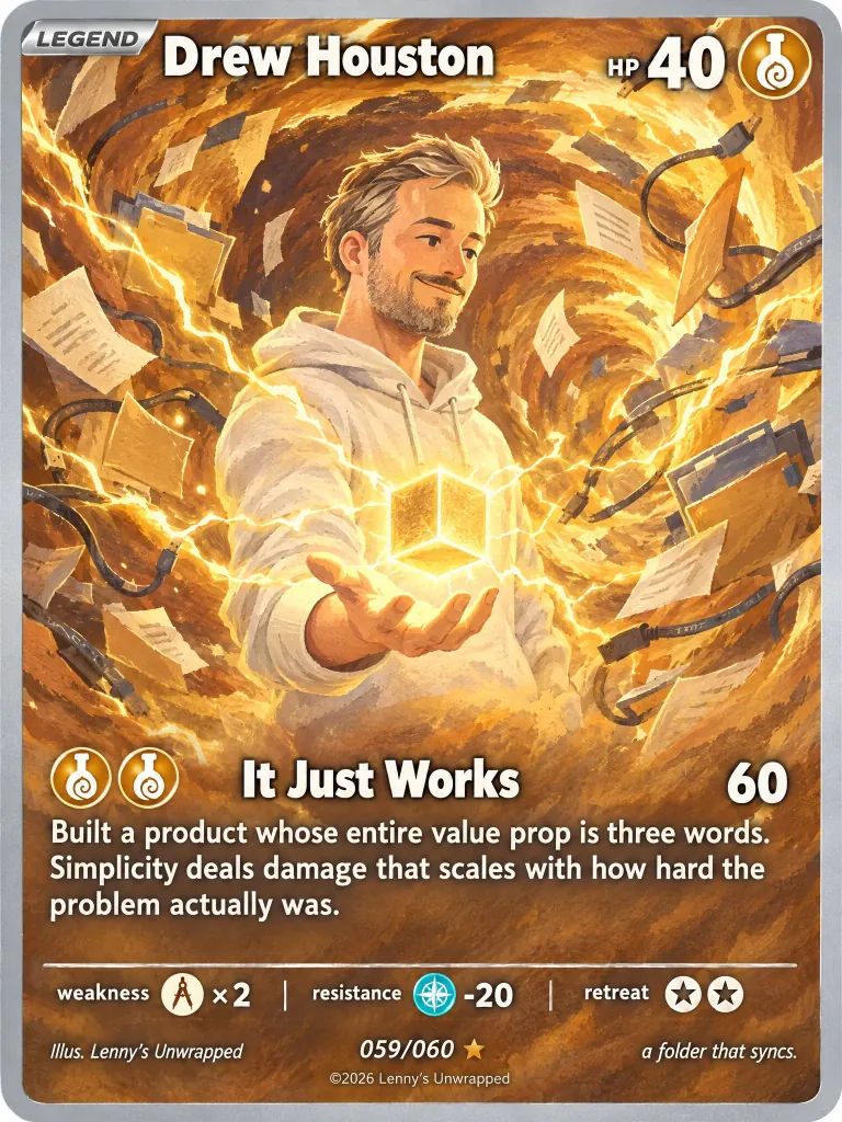 Drew Houston, Dropbox — trading card
